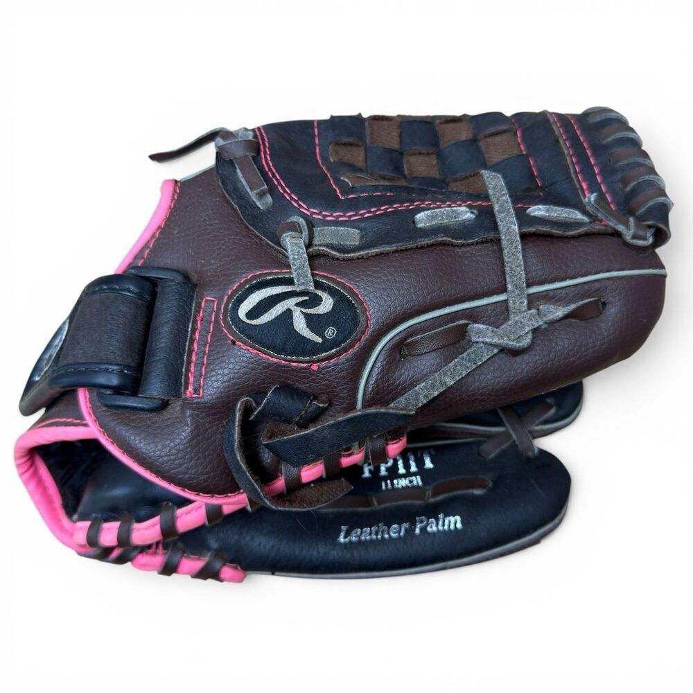 Rawlings FP11T RH Throw Fastpitch Softball Glove 11” Youth Pink Brown Black